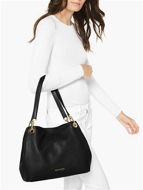 michael kors black raven leather shoulder bag